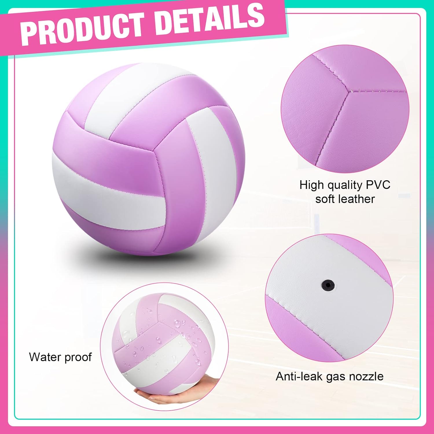 Syhood 10 Pcs Official Size 5 Volleyballs, Soft Volleyball with Pump Needle, Indoor Outdoor Volleyball for Adult Beach Sand Pool Water Game and Gym
