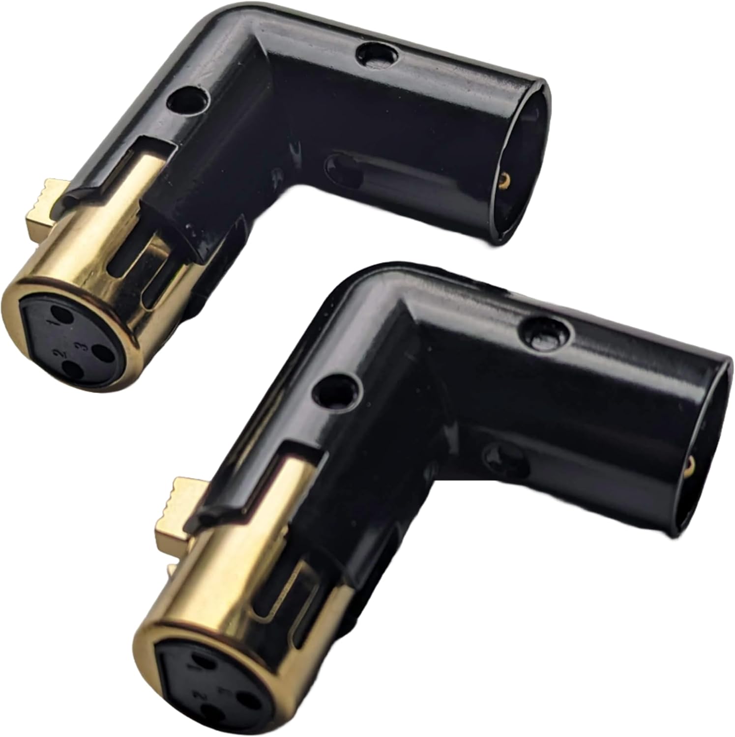 10-Pcs 3-PIN XLR Angle Adapter Adjustable Male to Female, XLR 90 Degree, 4 Adjustable Angle Positions, Gold Plated