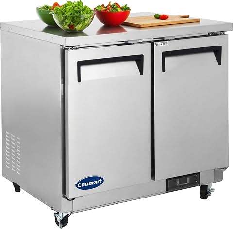 CHUMART 7.7 cu ft Compact Fridge Stainless Steel