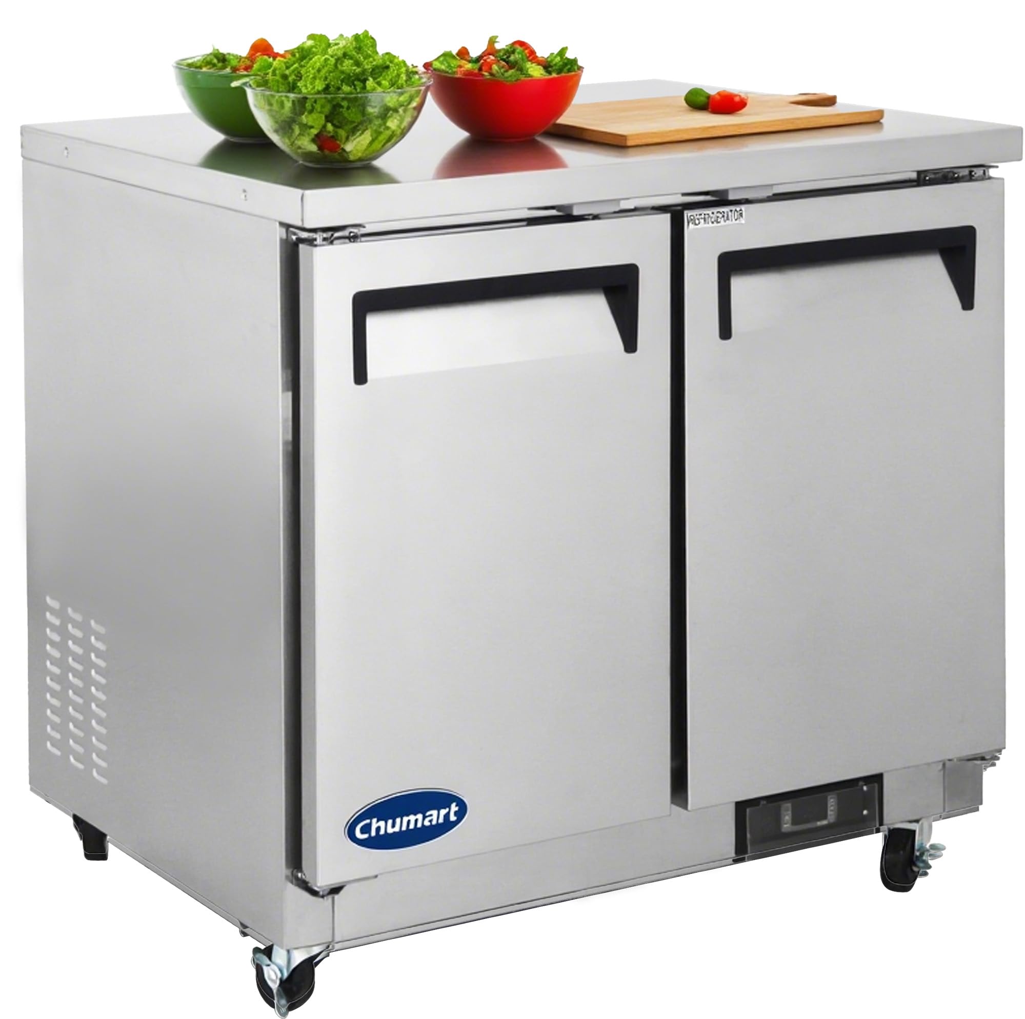 CHUMART 7.7 cu ft Compact Fridge Stainless Steel