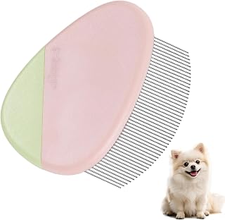 Psiriol Stainless Steel Dog Eye Comb - Gentle Flea & Tear Stain Remover for Yorkie, Shih Tzu, Maltese, Cats - Round-Tip Arc Teeth