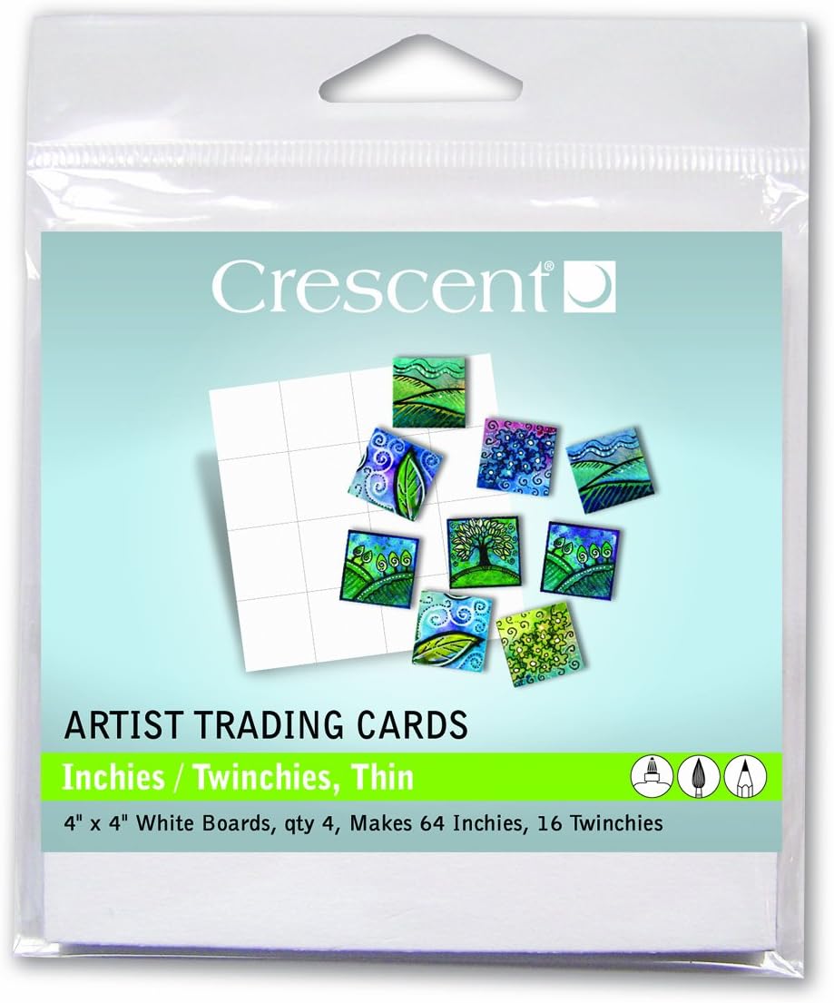 Crescent Artist Trading Cards Inchies / Twinchies 64-Pack Thin 4215;4" - White : Arts, Crafts & Sewing