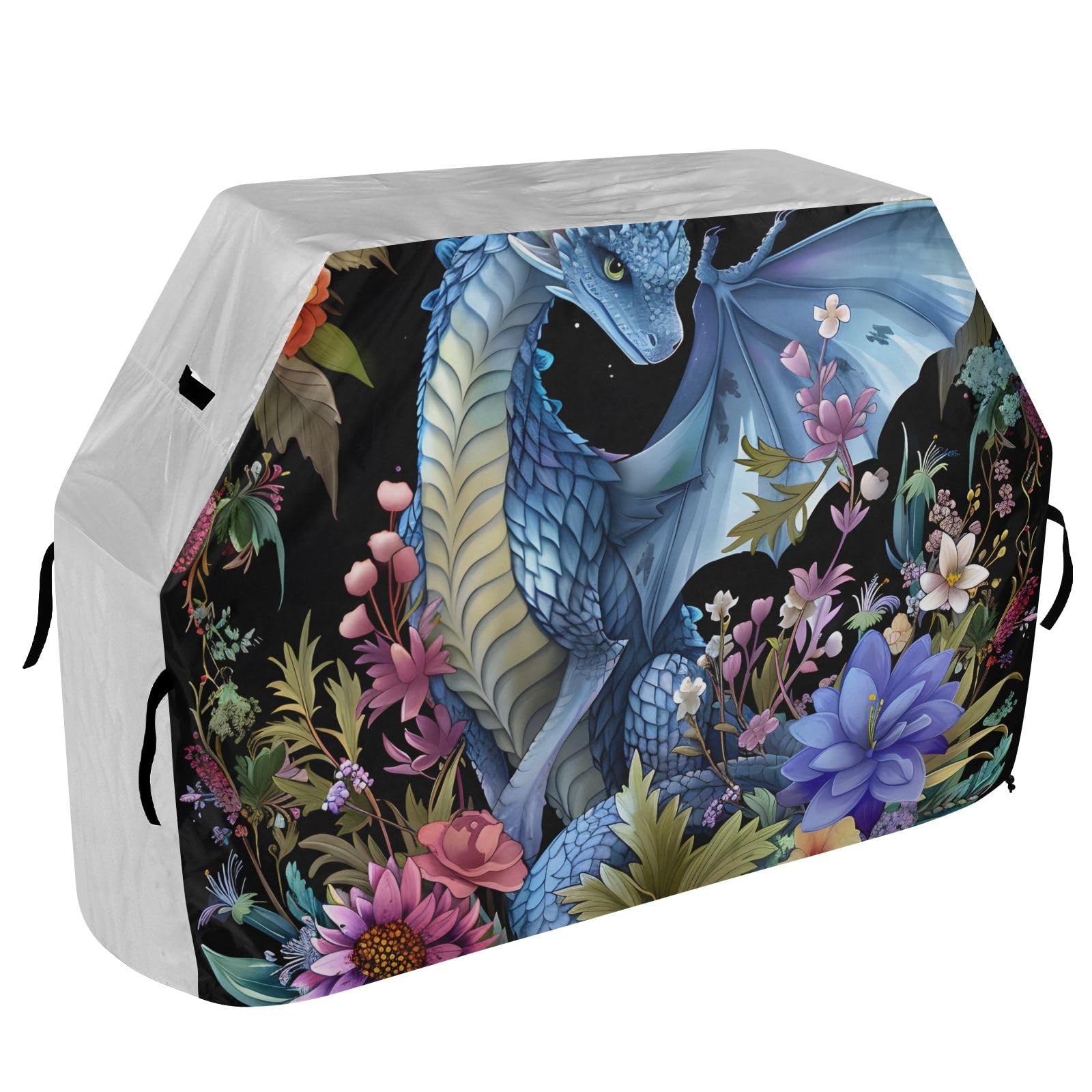 Fantasy Dragon Flowers - Funda para barbacoa impermeable y resistente al aire libre