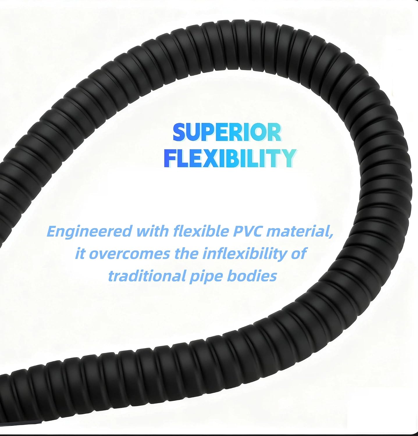 59 Inch Shower Hose, Kink-Free Stainless Steel Handheld Shower Head Hose Replacement, Flexible Shower Pipe with Solid Brass Connectors, Universal G1/2 Standard Fit, Matte Black