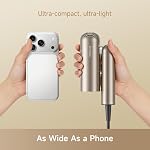 Sèche-cheveux DREAME Pocket Pro, Sèche-cheveux de Voyage à Double Tension avec Diffuseur, Sèche-cheveux Ionique Professionnel Haute Vitesse de 1300W, Séchage Rapide, Silencieux, Léger, Sans Dommages Chaleur, Voyage Mondial 120V/240V