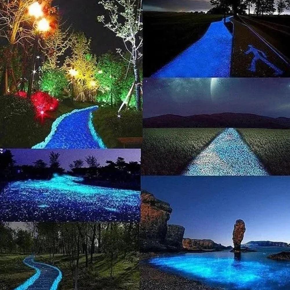 50 Ciottoli Luminosi Che Brillano Al Buio - Pietre Decorative Per Giardino, Acquario, Vialetti - Illuminazione Notturna Senza Elettricità - Foto 4