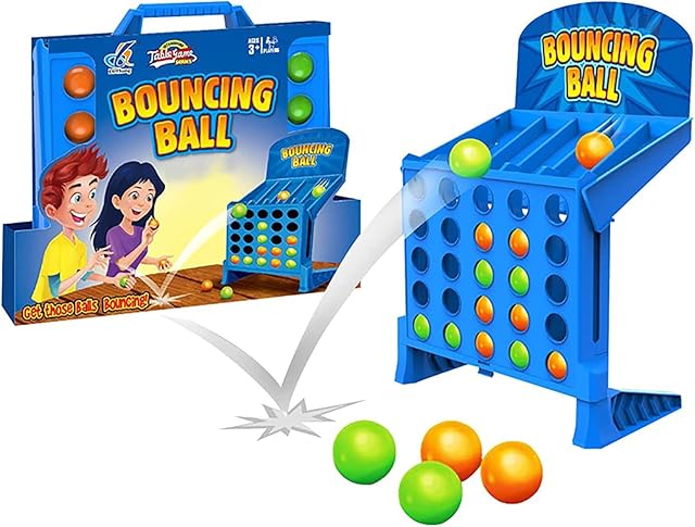 Bouncing Ball Connect Shots Game Toy, Classic Board Games 4 Shots Connect for Kids, 3-5 Bounce Ball Board Game Toys Gifts for 4 5 6 7 Year Old Boys Girls