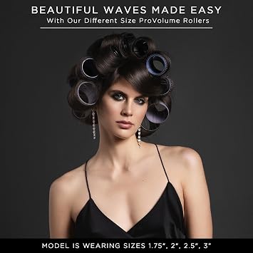 Fromm ProVolume 1.75 Self-Grip Ceramic Ionic Thermal Hair Rollers, 3 Count, Large Salon Quality Hair Curlers for Medium to Long Length Hair and Curtain Bangs