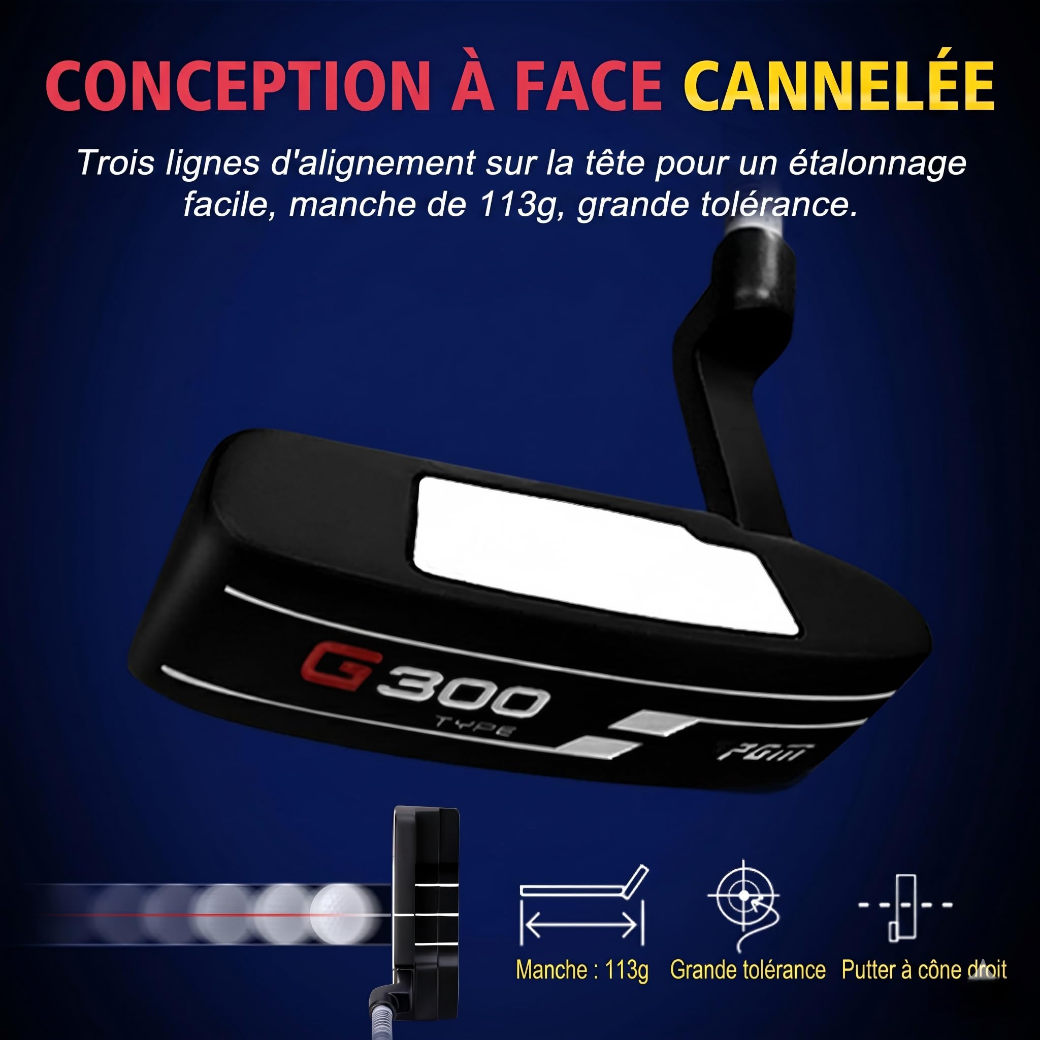 PGM Lot de 18 clubs de golf pour homme - 12 pièces - Titane #1 Driver, hybride à tirage biaisé, fers à haute résistance, putter indulgent, sac de support avec 5 couvre-têtes