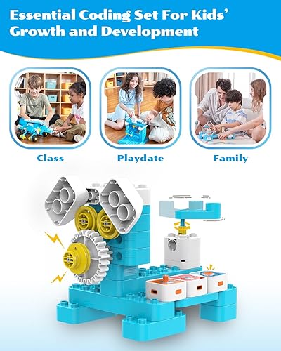 Miniatura 7 de WhalesBot A7 - Kit de robot de codificación y control remoto 36 en 1 para niños, juego de construcción educativo de más de 160 piezas con sensores y