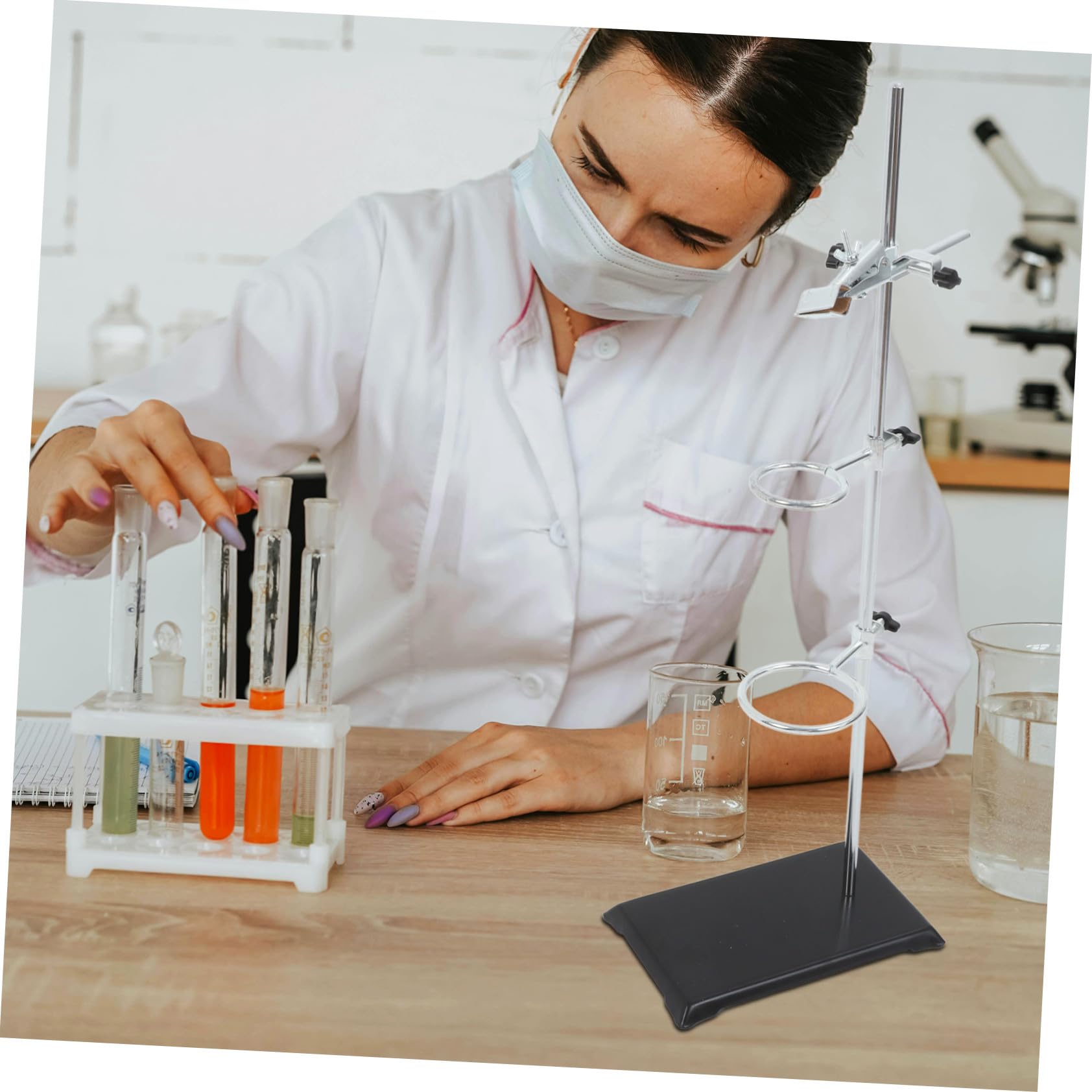 Supporto da Laboratorio in Acciaio Inox per Attrezzature Supporto ad Anello Design Multifunzionale per Esperimenti Chimici e Filtrazione