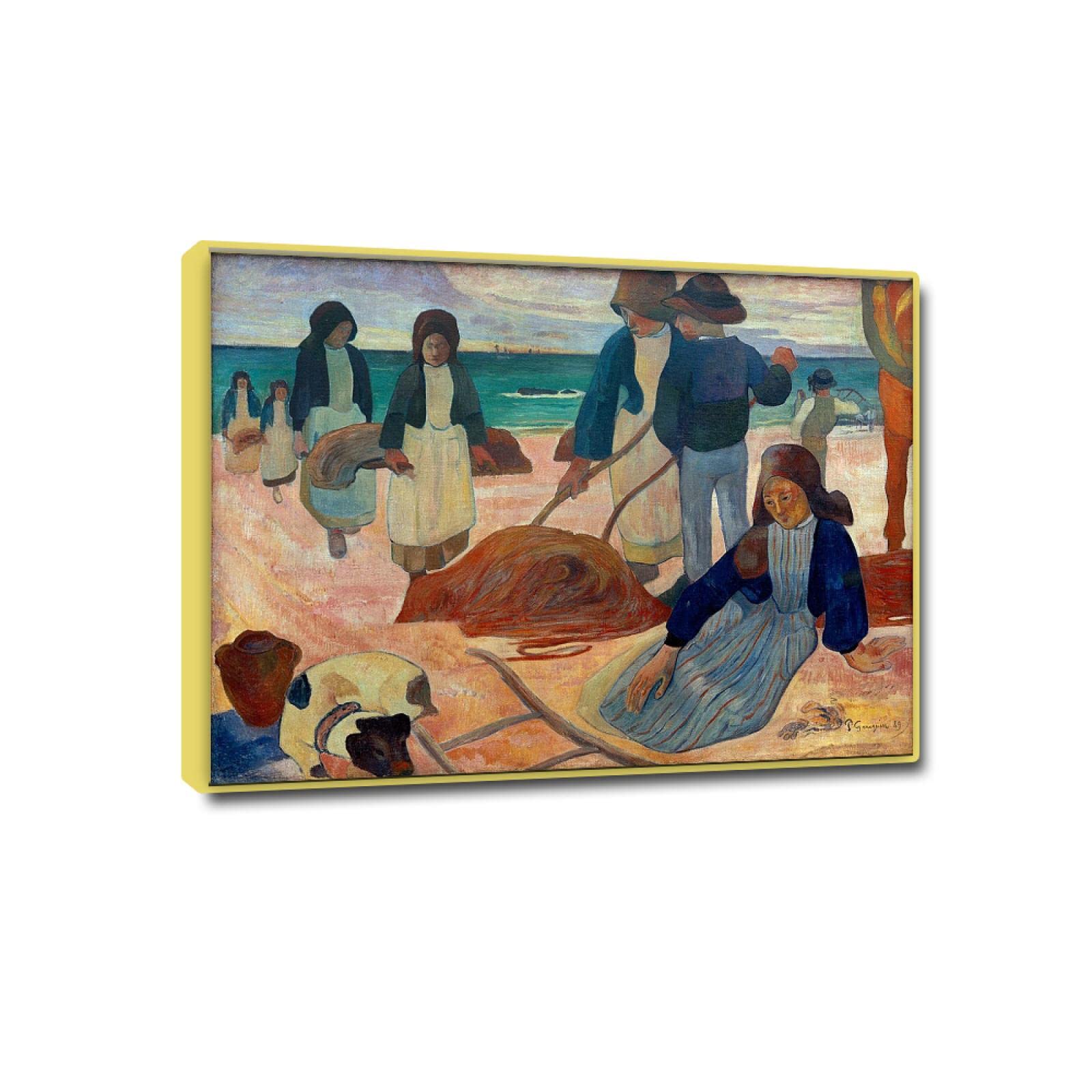 JZSDGB Gold gerahmt-Leinwandbild-Paul Gauguin Poster und Kunstdruck-Berühmte Leinwand Gemälde Reproduktionen-'Kelp-Sammler II'Druck auf Leinwand-Landschaft Leinwand Wandkunst Bilder 20x28cm(8x11in)