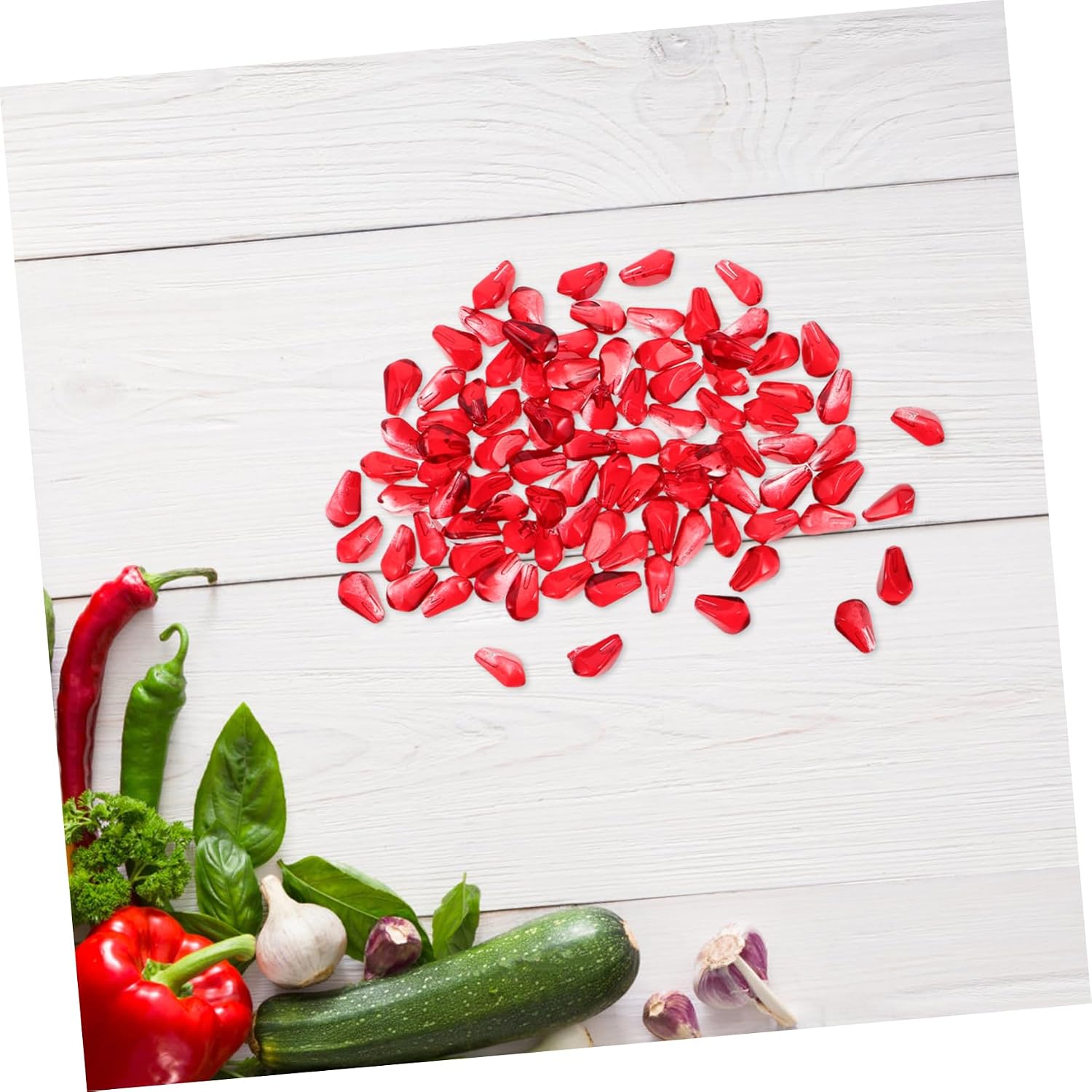 100pcs Realistic Pomegranate for Fruit Home Decor Kitchen Party Display Faux Fruit Beads