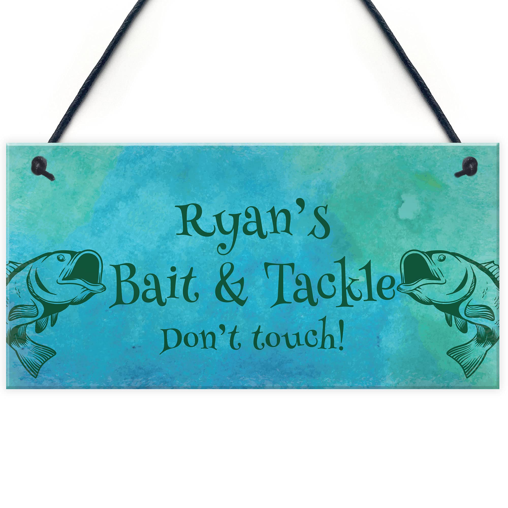 Any Name's Bait and Tackle Sign PERSONALISED Fishing Sign Man Cave Shed Gift