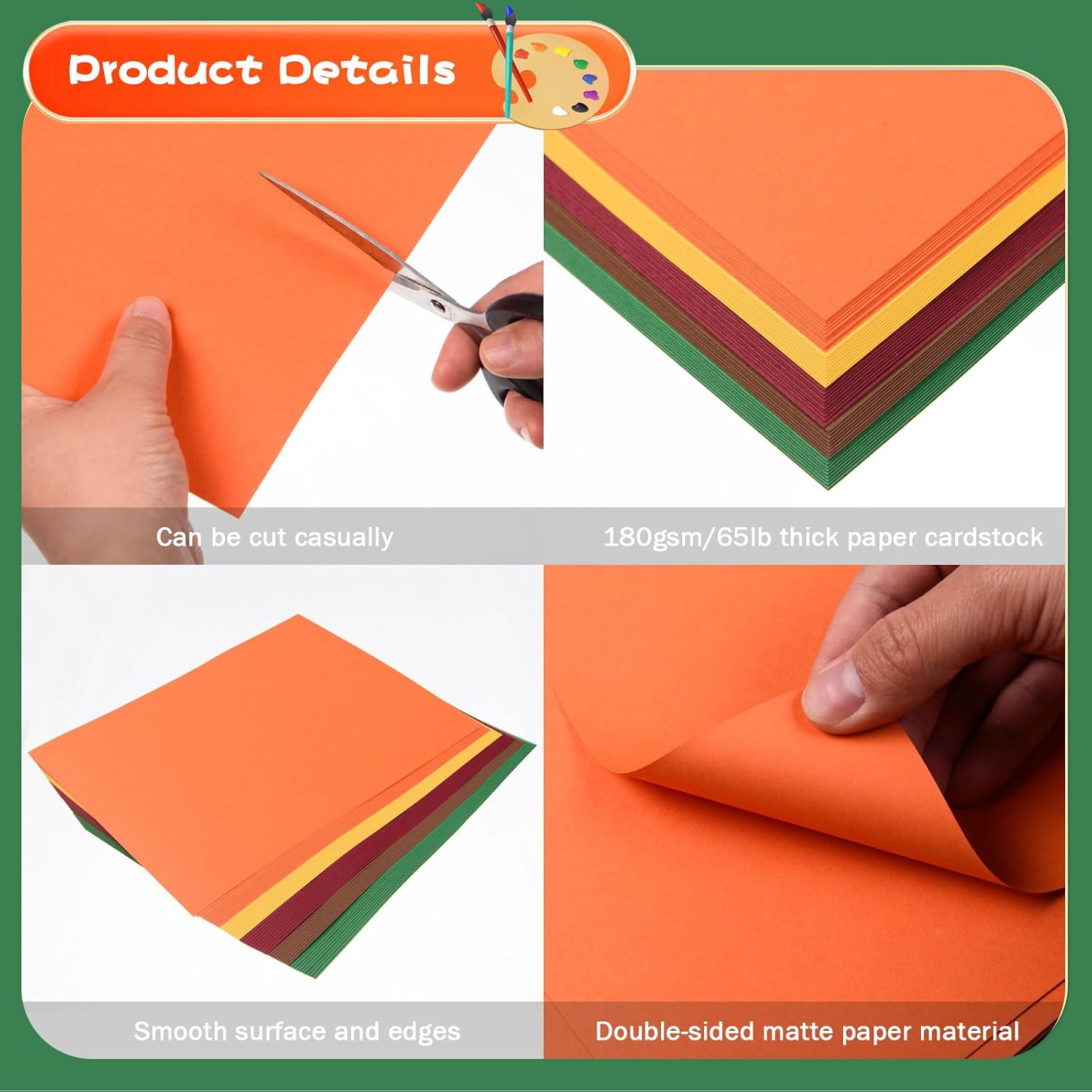 MixTeach 240 Sheets Assorted Autumn Theme Cardstock Paper 8.5 x 11" Medium Thick Card Stock 180gsm/65lb Printable Kraft Paper for Fall Scrapbooking, Card Making, Invitations, DIY Art Craft Supplies