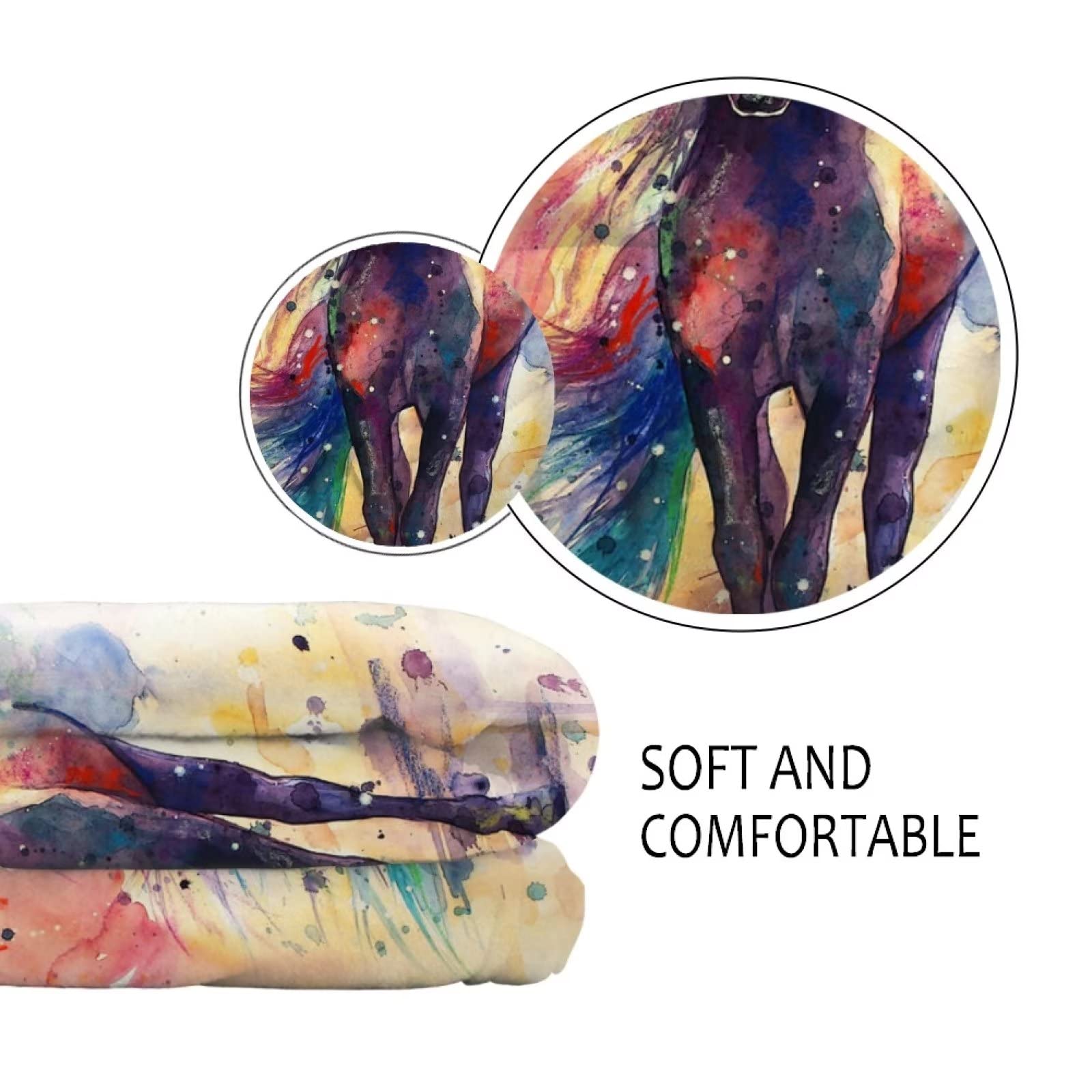 chaqlin - Coperte in pile di animali a forma di cavallo per bambini, adolescenti e adulti, in