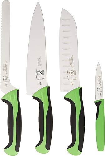 Miniatura 114 de Mercer Culinary Millennia Colors - Juego de 5 tableros magnéticos con asas moradas, madera de caucho, 5 x 15 x 15 pulgadas