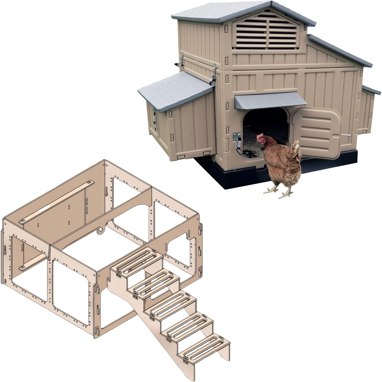 Formex Snap Lock Large Chicken Coop Backyard Hen House 4-6 Large 6-12 Bantams
