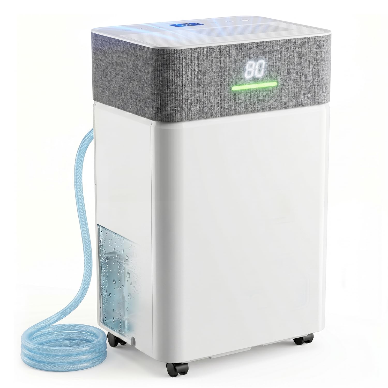 Uthfy 2500Sq.Ft Dehumidifier for Basement with Drain Hose,Large Quiet Smart Compressor Dehumidifiers for Home/Bedroom/Bathroom,Reusable Filter,Dual-Screen,Child Lock,Intelligent Humidistat,24H Timer