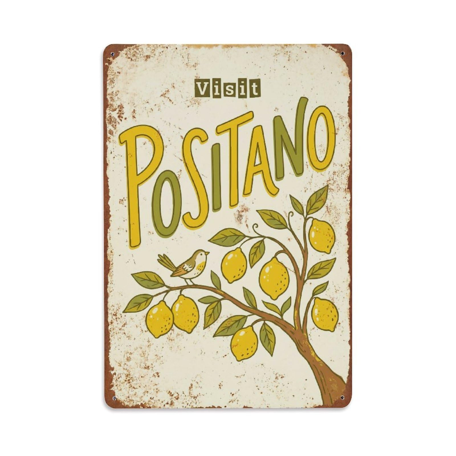 Vintage Travel Positano Italy Adventure Metal Tin Sign