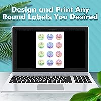Vista 8 de Koala Round Labels 2 Inch, Matte Waterproof Printable Circle Stickers for Inkjet and Laser Printer, 240 Circle Labels for Brand Logo, Bottle, Jar