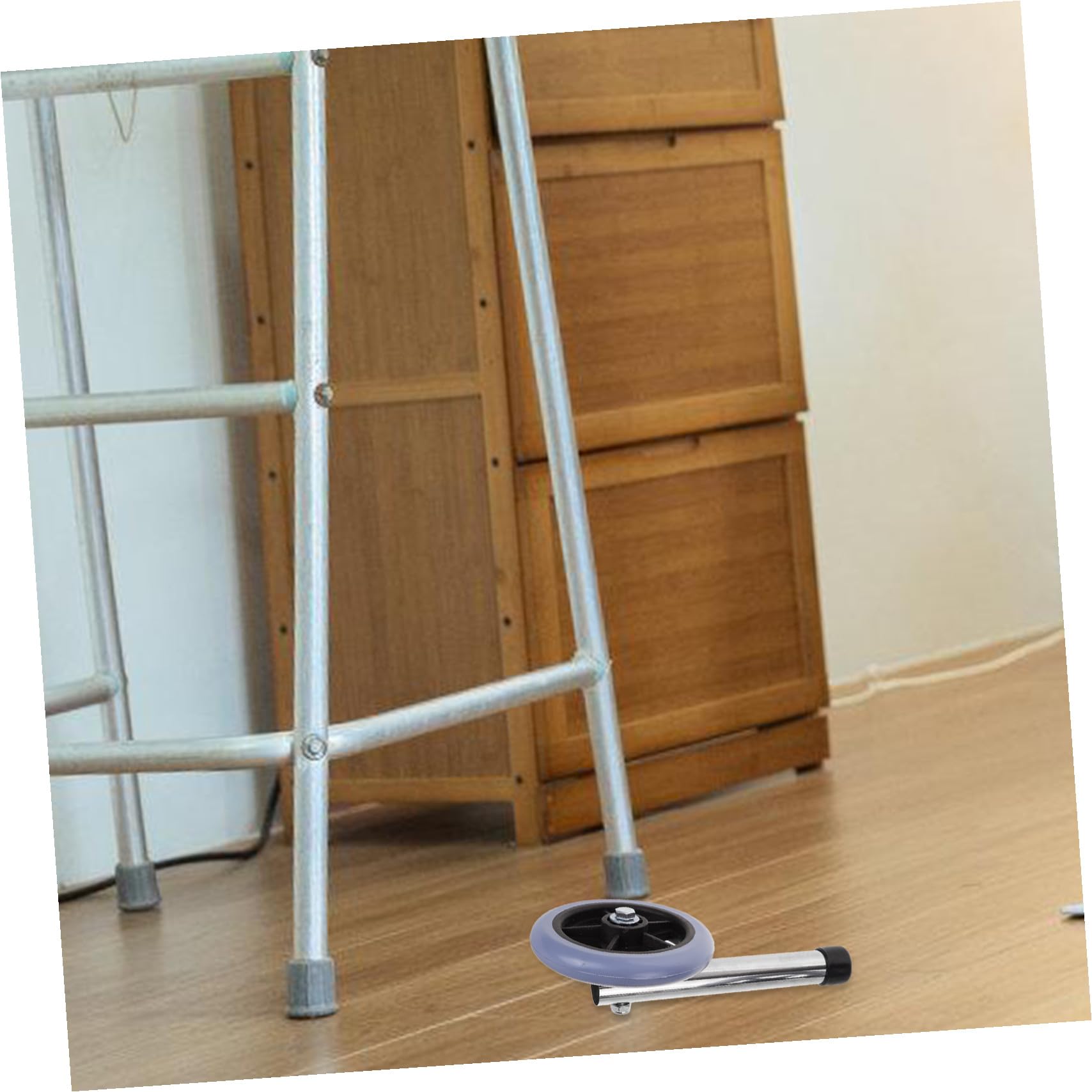 VALICLUD Ruedas de Acero Inoxidable y Goma Delanteras para Andadores de Ancianos Andadores Pequeños Accesorio Resistente y Seguro para Uso en Interiores