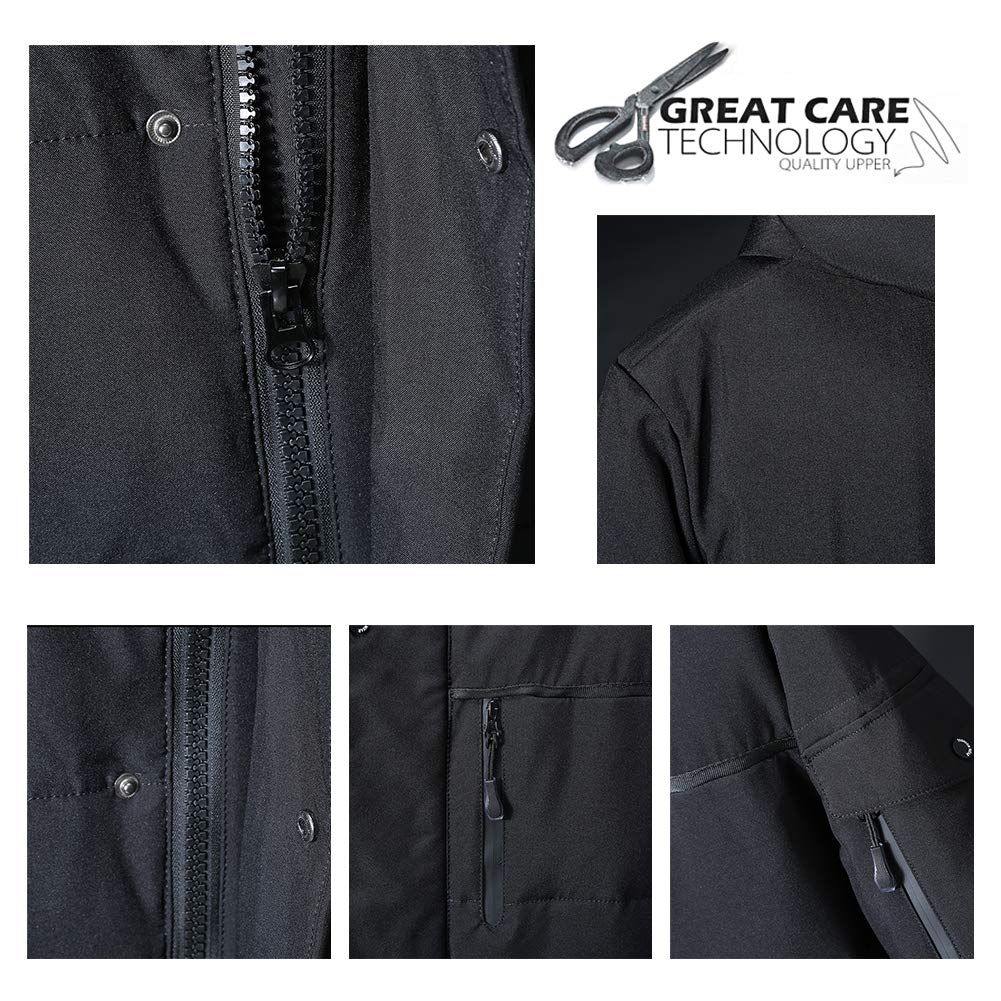 Allthemen Abrigo de Plumas Hombre con Capucha Jacket Largo Acolchado Invierno Parka Cálido