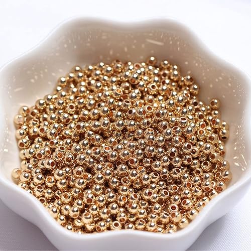 Miniatura 5 de JOE FOREMAN 100 cuentas espaciadoras hipoalergénicas de 0.315in, llenas de oro amarillo de 14 quilates, llenas de oro amarillo para hacer joyas,