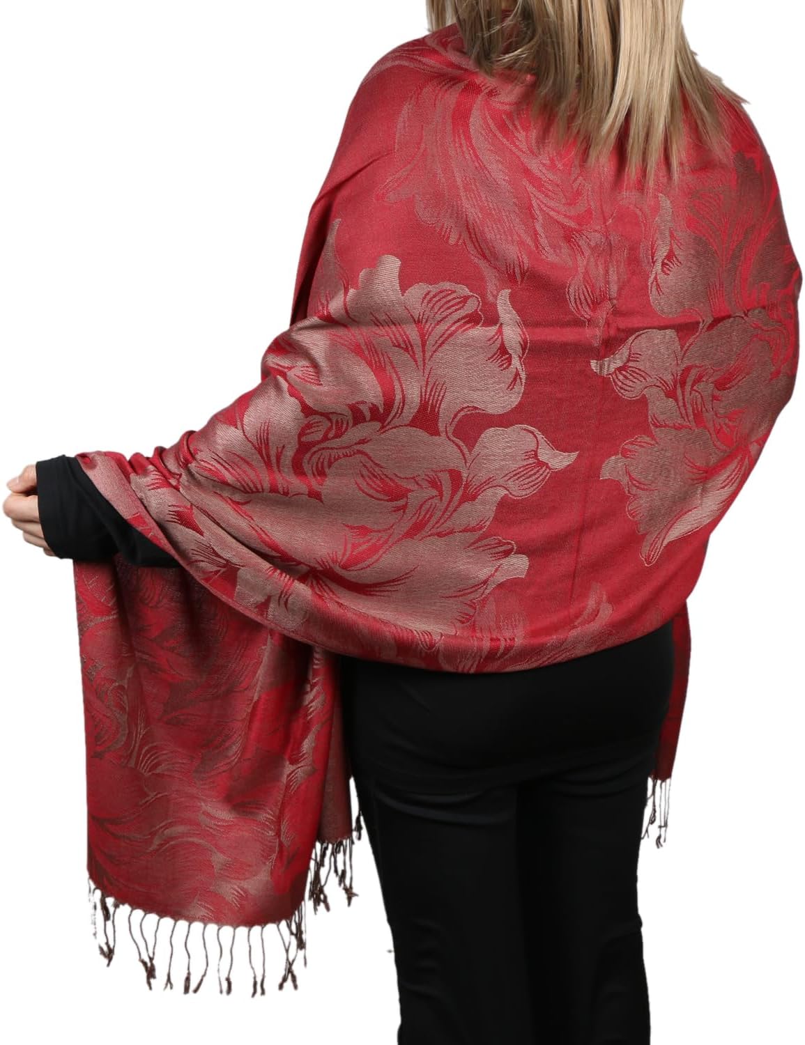 TZ Promise Women's Pashmina Shawls and Wraps Reversible Floral Flower Rave Scarf