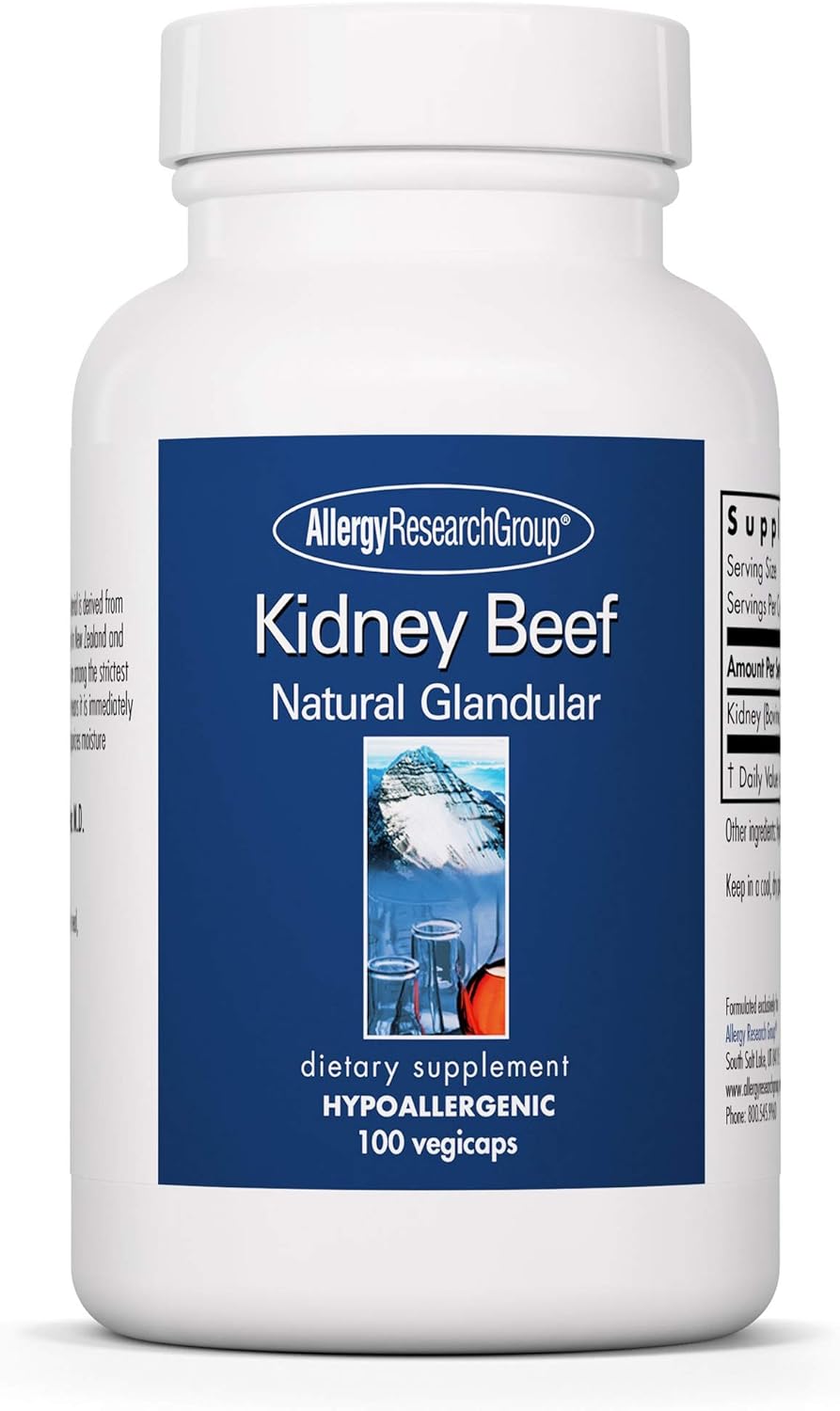 Allergy Research Group Kidney Beef Natural Glandular