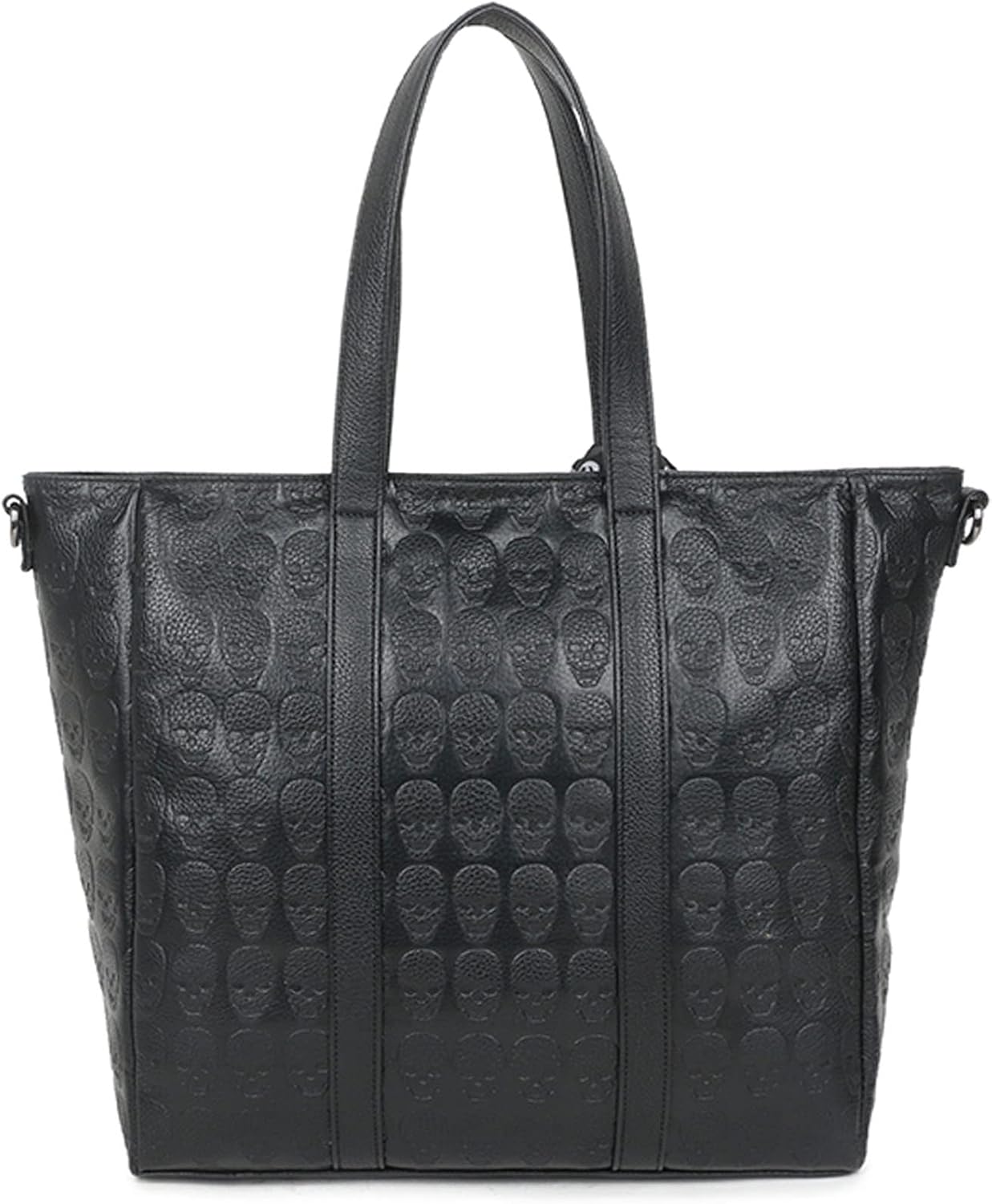 Women Handbag and Purses PU Satchel Skull Rivet Shoulder Tote Top-Handle Bag Black