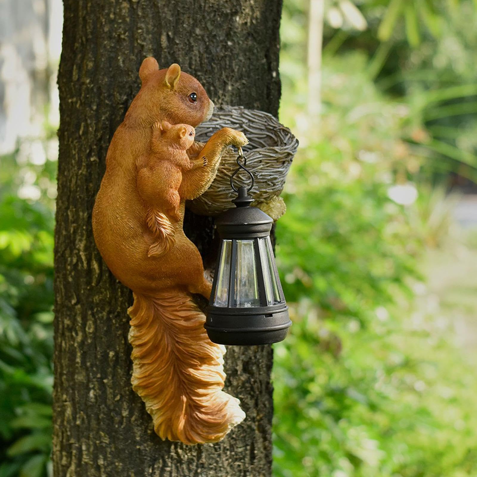 Genérico Statua di scoiattolo, statuine decorative di animali in resina