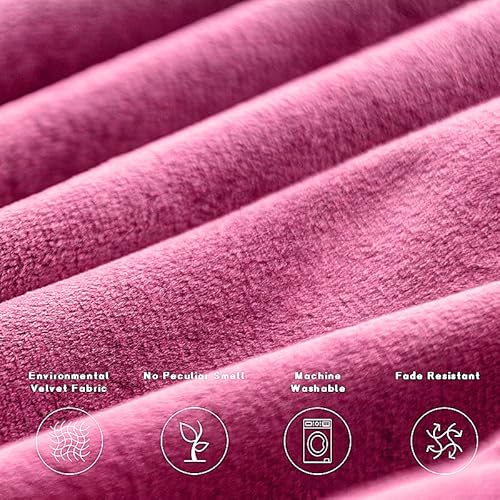 Mekajus Pink Throw Pillow Covers 18X18 Set Of 4 Velvet Soft Square Couch Pillowcase For Patio Sofa Bed Bedding Living Room (Pink) #TOP3
