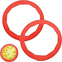 Luxtrip 2 Pack Pie Crust Shield Silicone Pie Protectors Adjustable Silicone Pie Crust Shield Fit 8" to 10" Diameter Pies,Red