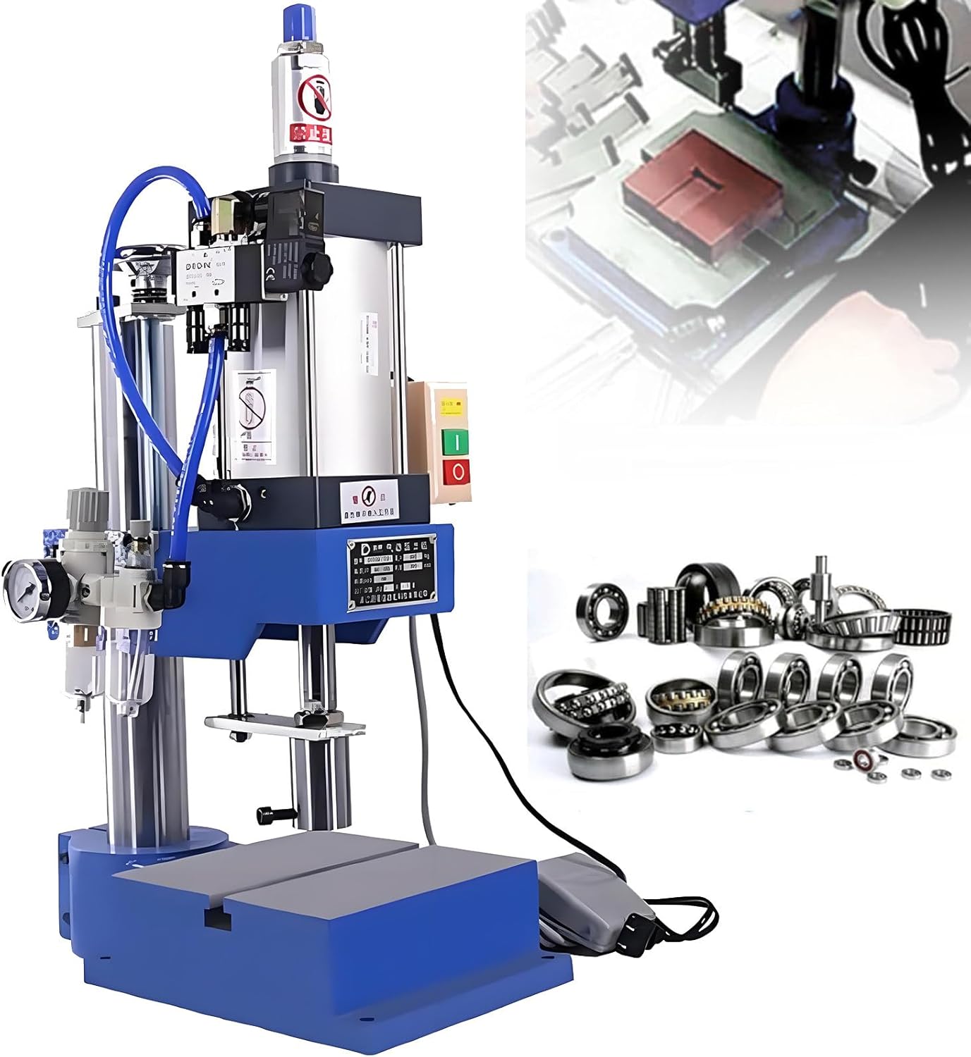 Pneumatic Punching Machine 200kg/300kg Bench Press Small Gas Spleen High Precision Riveting Machine - Efficient Tool for Precision Riveting Footswitch-300kg