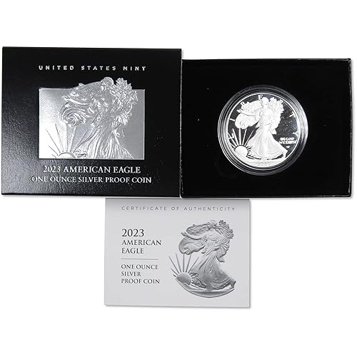 2023 W American Silver Eagle Bullion Proof $1 Moneda OGP COA SKU OPC99