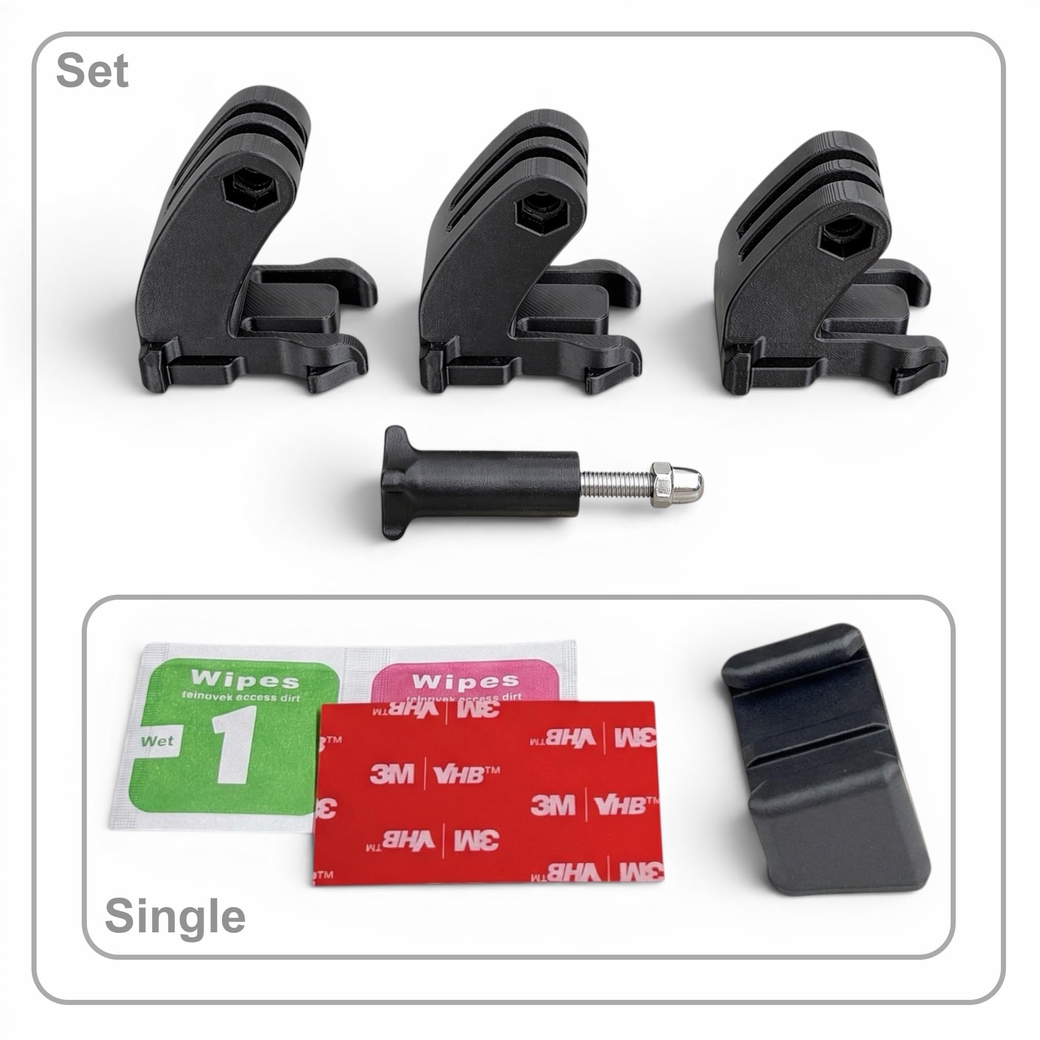 Action Cam Chin Mount per caschi da moto, compatibile con GoPro, DJI, Insta360 (Set, Scorpion EXO-1500)