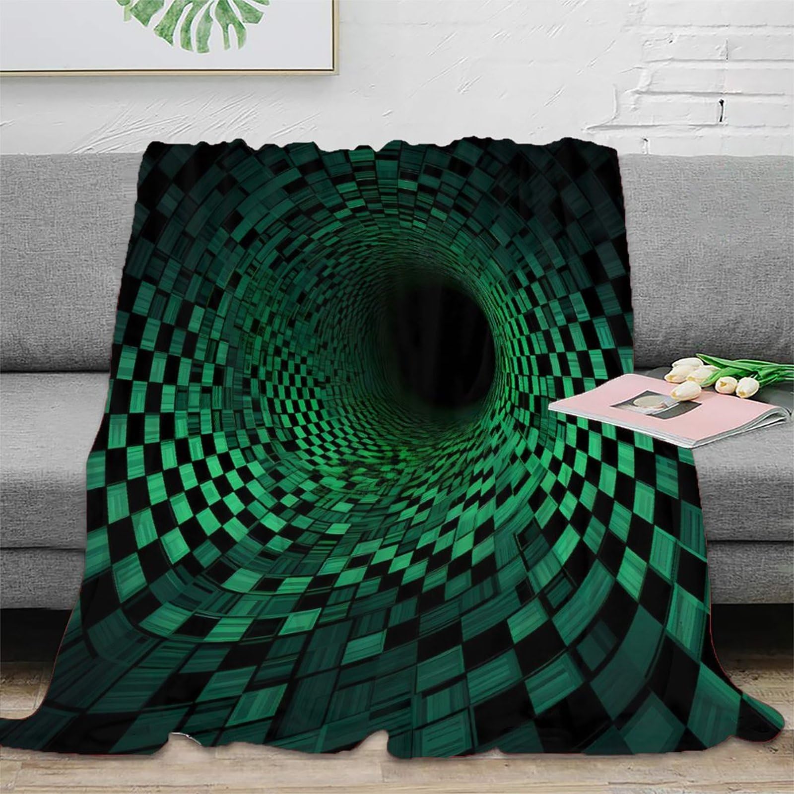 Plaid de voyage tunnel 3D cyber en microfibre pour jeunes voyageurs 127x152cm