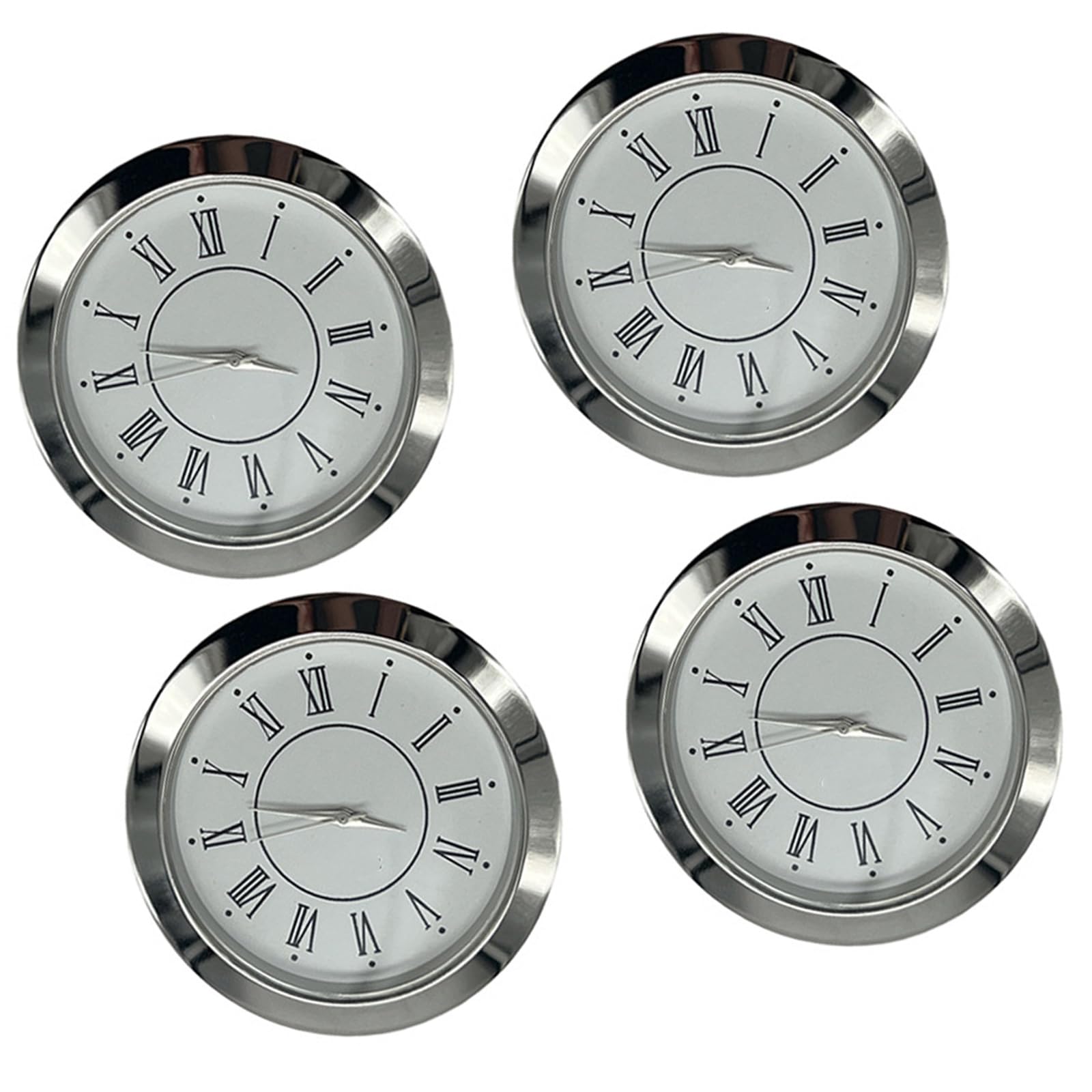 FackLOxc Of 4 55mm Quartzs Clock Face Insert Inlaid with Arabic and Roman Numerals for Home and Repair Decors Roman Numerals Insert