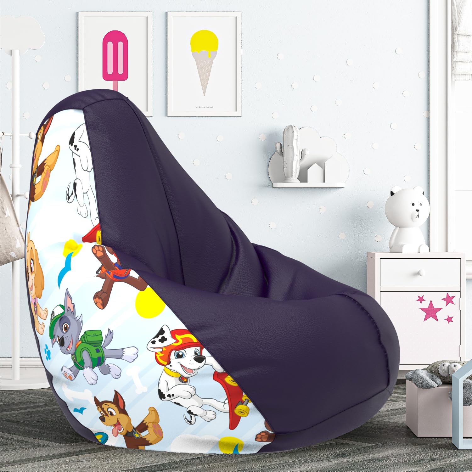 ComfyBean Bag with Beans Filled 4XL- Official: Paw Patrol Bean Bags - Max User Height : 5.5-6 Ft.-Weight : 70-99 Kgs(Model: Paw Patrol-Artwork 5 - Indigo)-image-26