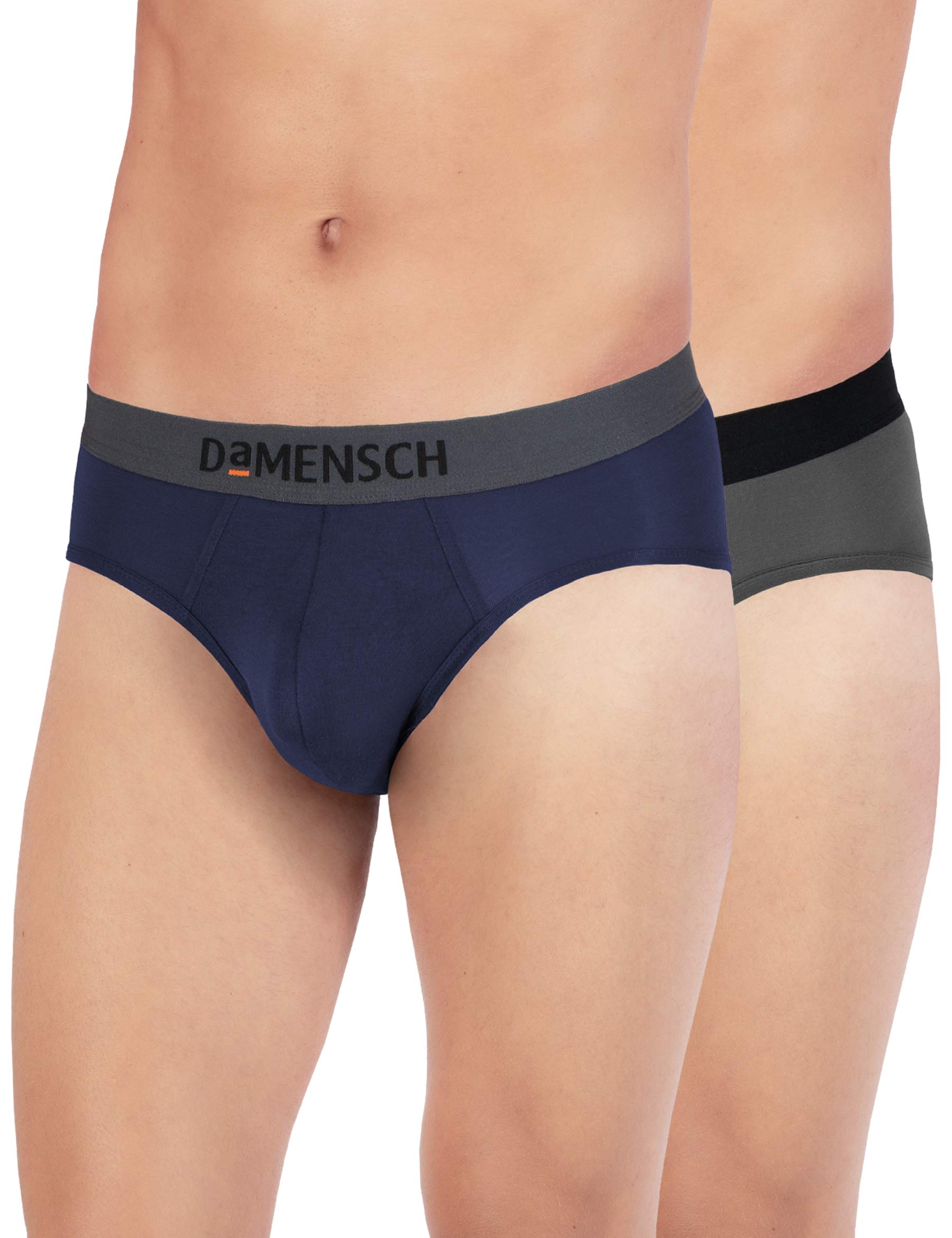 DAMENSCH Modal Regular Fit Solid Brief Underwear Anti-Bacterial Moisture Wicking Breathable Microfibre Waistband Stretchable Deo-Soft Brief for Men