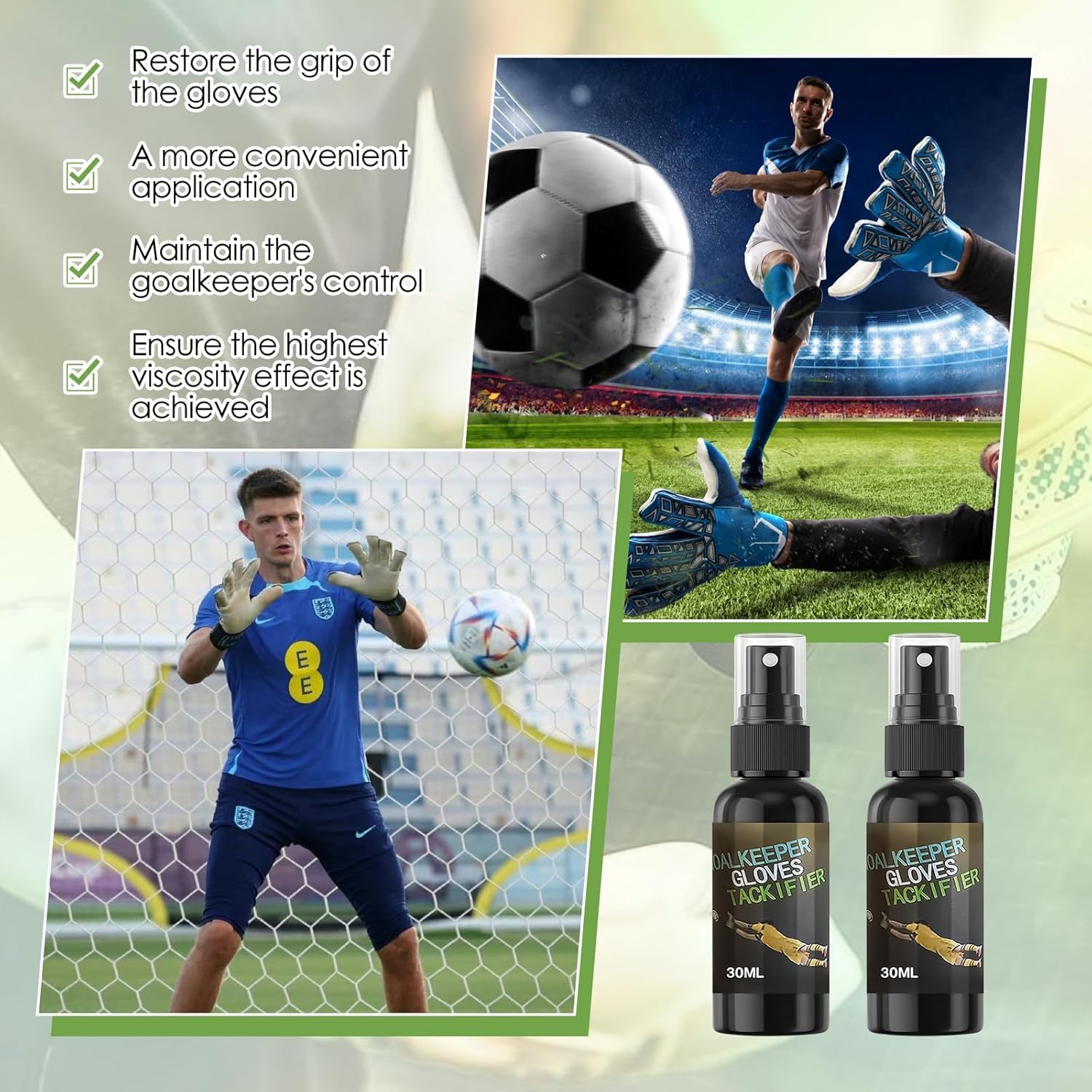 Byffoer Grip Spray rękawice bramkarskie, klej do rękawic bramkarskich Goalkeeper Gloves, antypoślizgowy spray, klej do rękawic bramkarskich, poprawia przyczepność rękawic