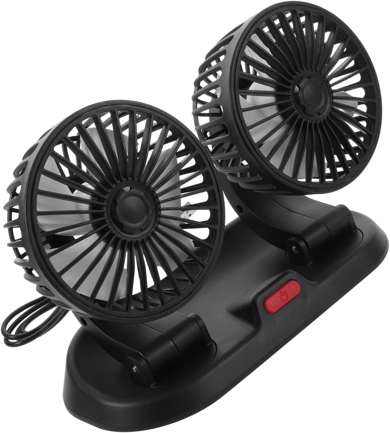 Gatuida 2pcs Double Head Car Fan Portable Auto Cooling Fan Rotation for Dashboard USB Power Supply for Car Ac Replacement