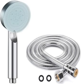 5F Shower Head Set, Extra High Pressure Head and Extra Long Bathroom Hose Asorti Product, Color and Shape May Vary