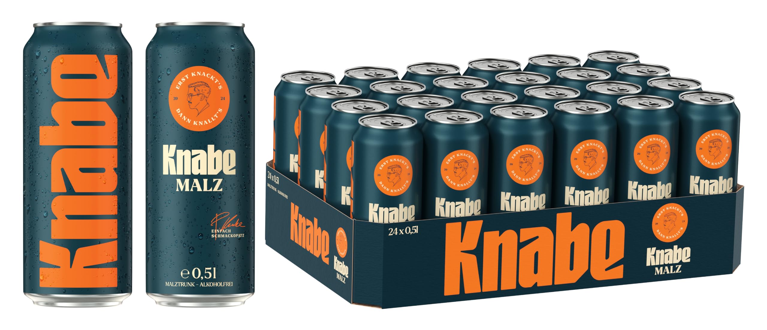 Knabe Malz – Malzgetränk, alkoholfrei, 24 x 500 ml Dosen (= 12 Liter)