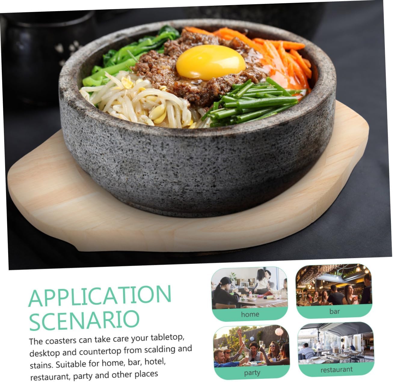Creative Wood Insulation Pad Heat Resistant Dining Mat Non Slip Tableware Coaster for Home Bar Restaurant Parties Wood Dish Cushion