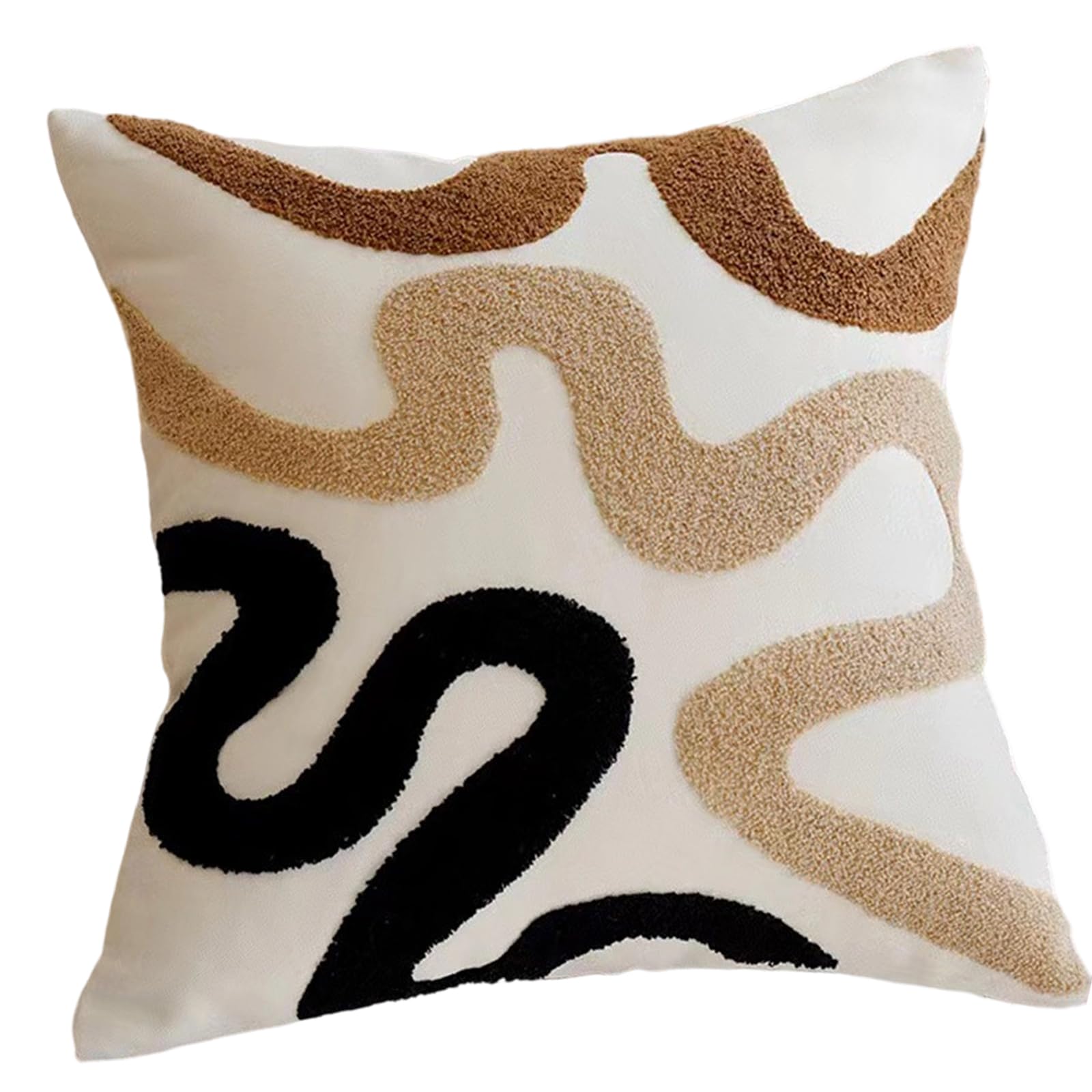 Jazuaiao Modern Geometric Tufted Throw Pillowcase Soft Cotton Linen Fabric Decorative Square Cushion Cover Home Accent Decors Modern Pillow Cover