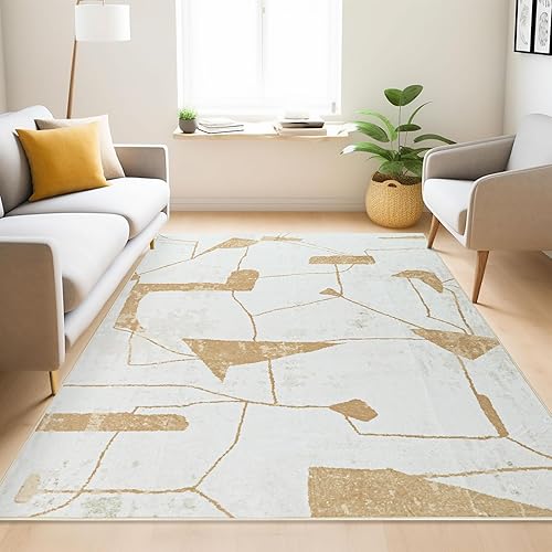 Alfombras lavables de 5 x 7 pies para sala de estar, modernas, antideslizantes, ligeras, para cuarto de servicio, cocina, comedor, decoración del