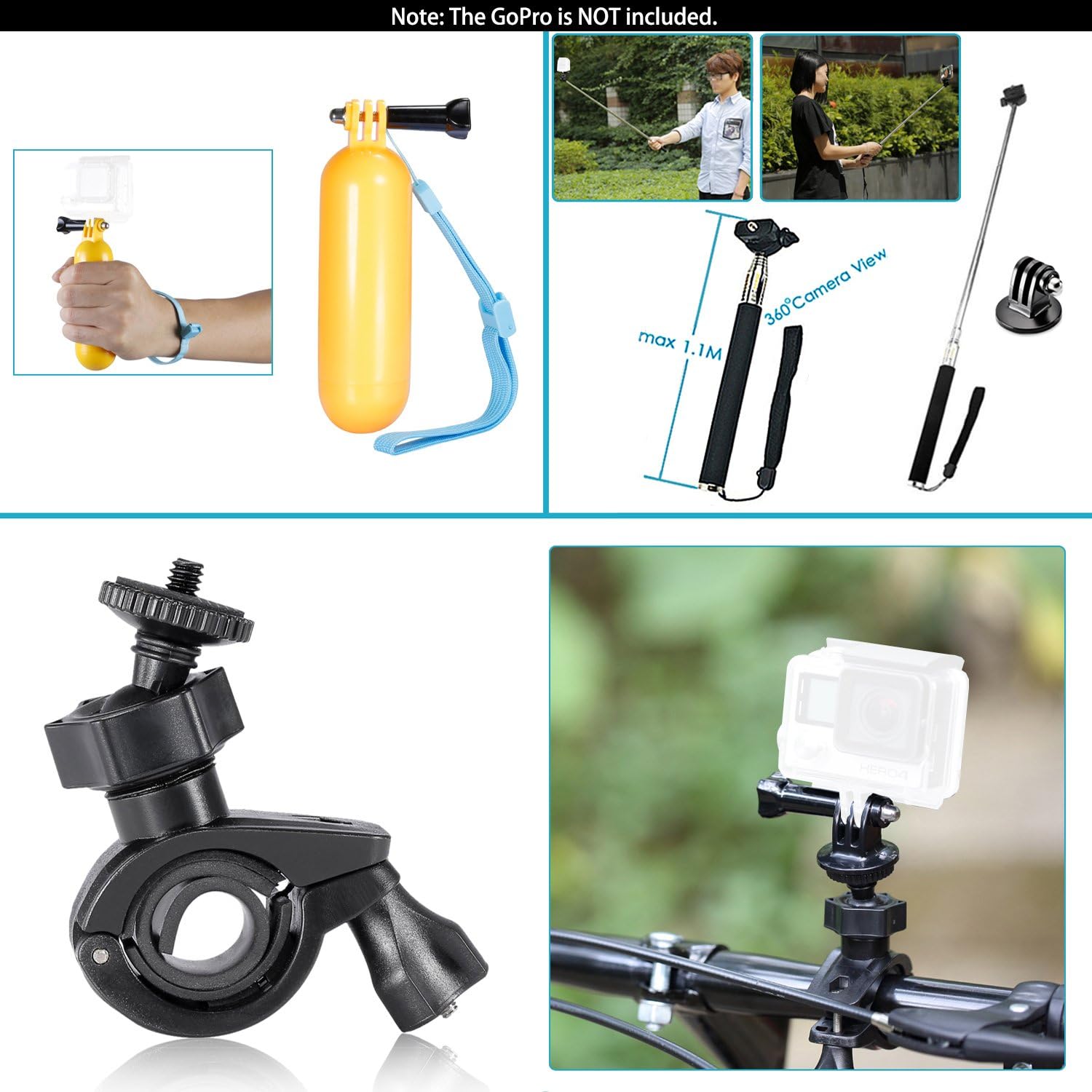 NEEWER 12 in 1 Action Camera Accessory Kit Compatible with GoPro Hero 11 10 9 8 7 6 5 4 GoPro Max GoPro Fusion Insta360 DJI Osmo Action Action 2 AKASO, and more