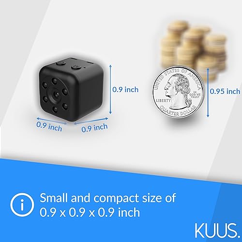 Miniatura 2 de C1PRO Mini cámara oculta para niñera, cámaras ocultas para el hogar. Cámara de tren en miniatura. Cámara para gatos con detección de movimiento de